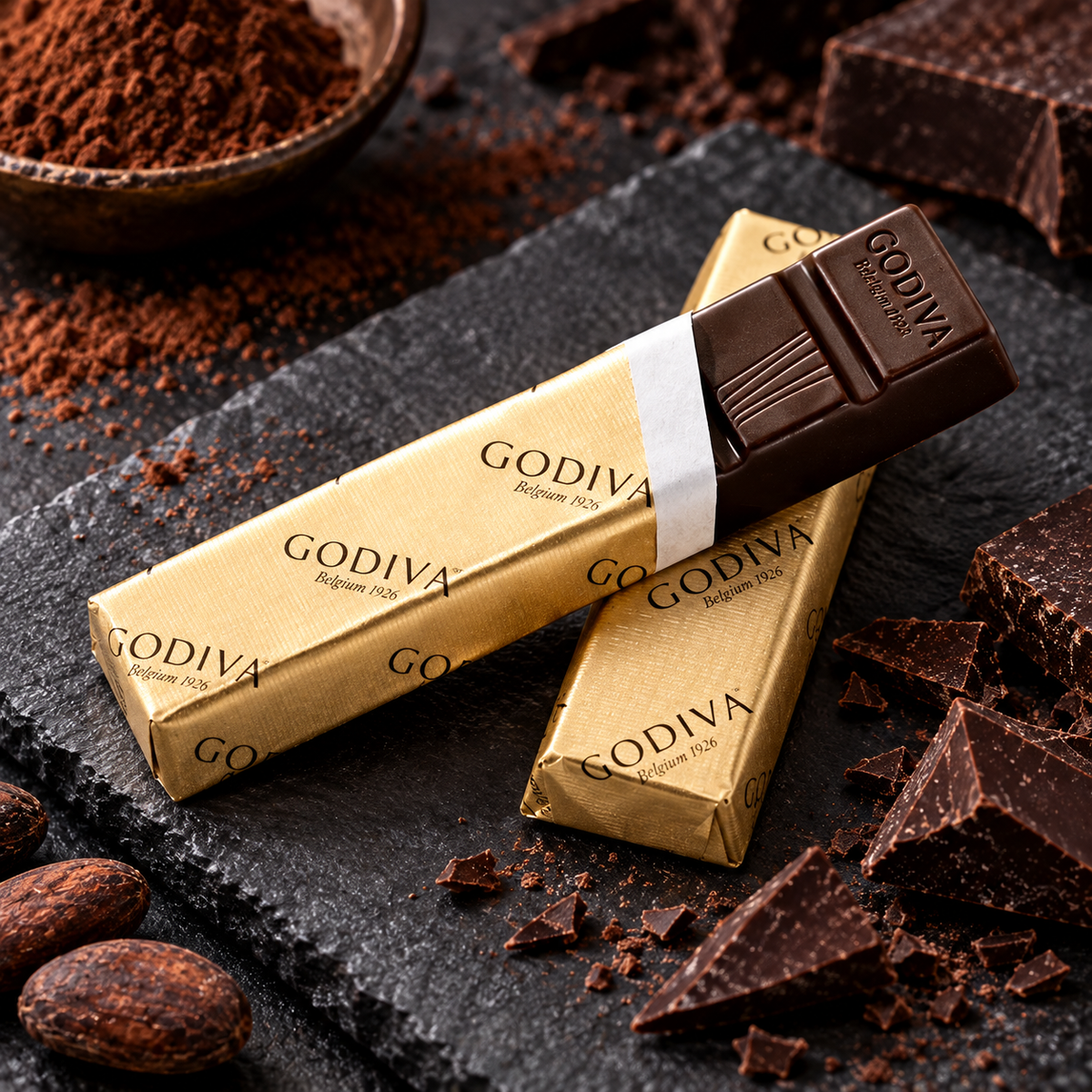GODIVA Signature 72% Cacao Dark Chocolate Mini Bars - 12 Packs, 96 Bars