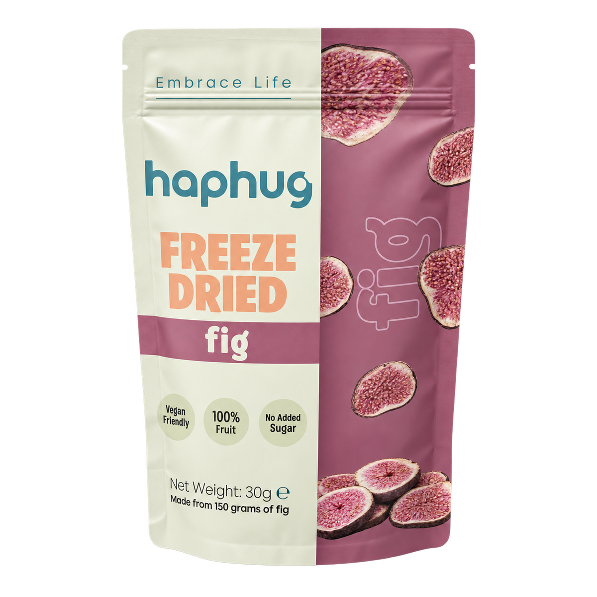 Haphug Freeze-Dried Fig Chips - 100% Figs, No Added Sugar - 30g