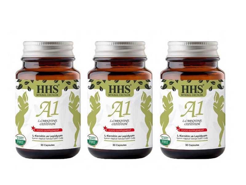 HHS A1 L-Carnitine & Lepidium Herbal Capsules, 30 Count