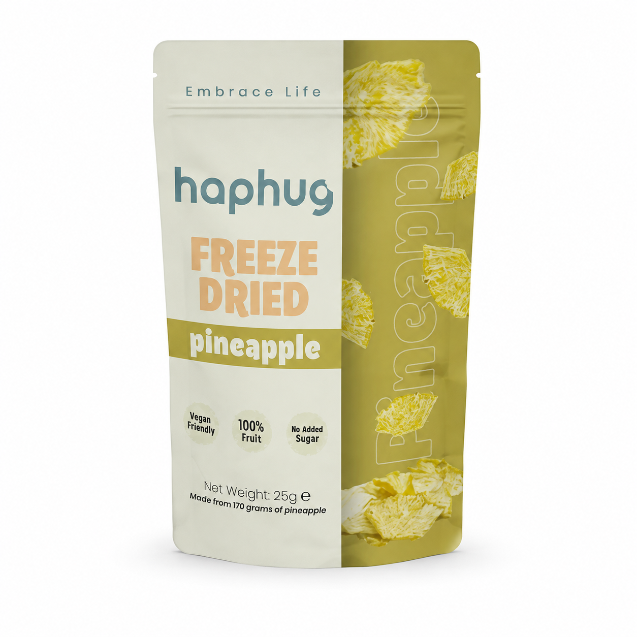Haphug Freeze-Dried Pineapple Chips - No Added Sugar, No Preservatives - 25g