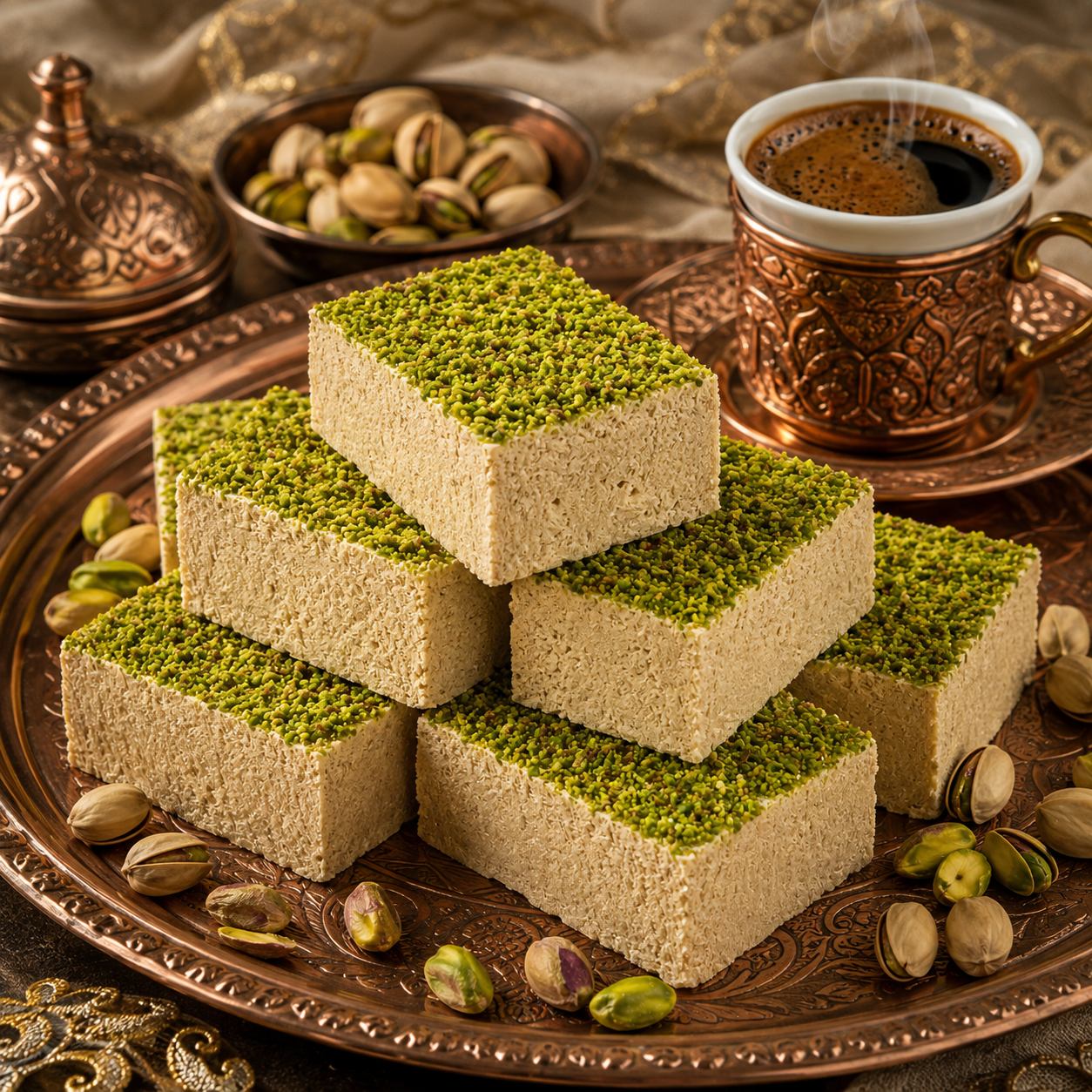 Lokum Atolyesi Palace Halva with Pistachio - 5% Pistachio - 300g