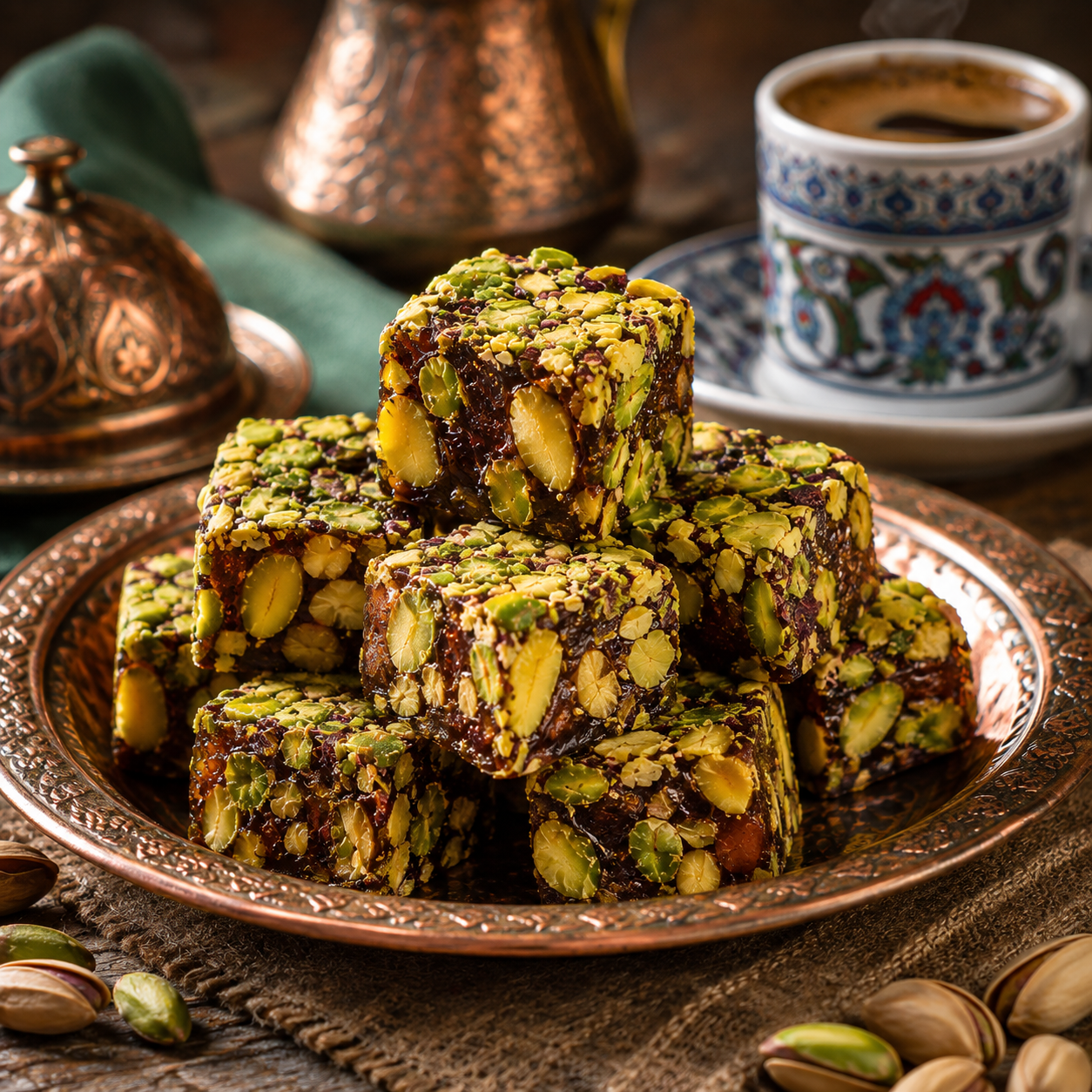 Lokum Atolyesi Pistachio Turkish Delight with Honey - 500 g