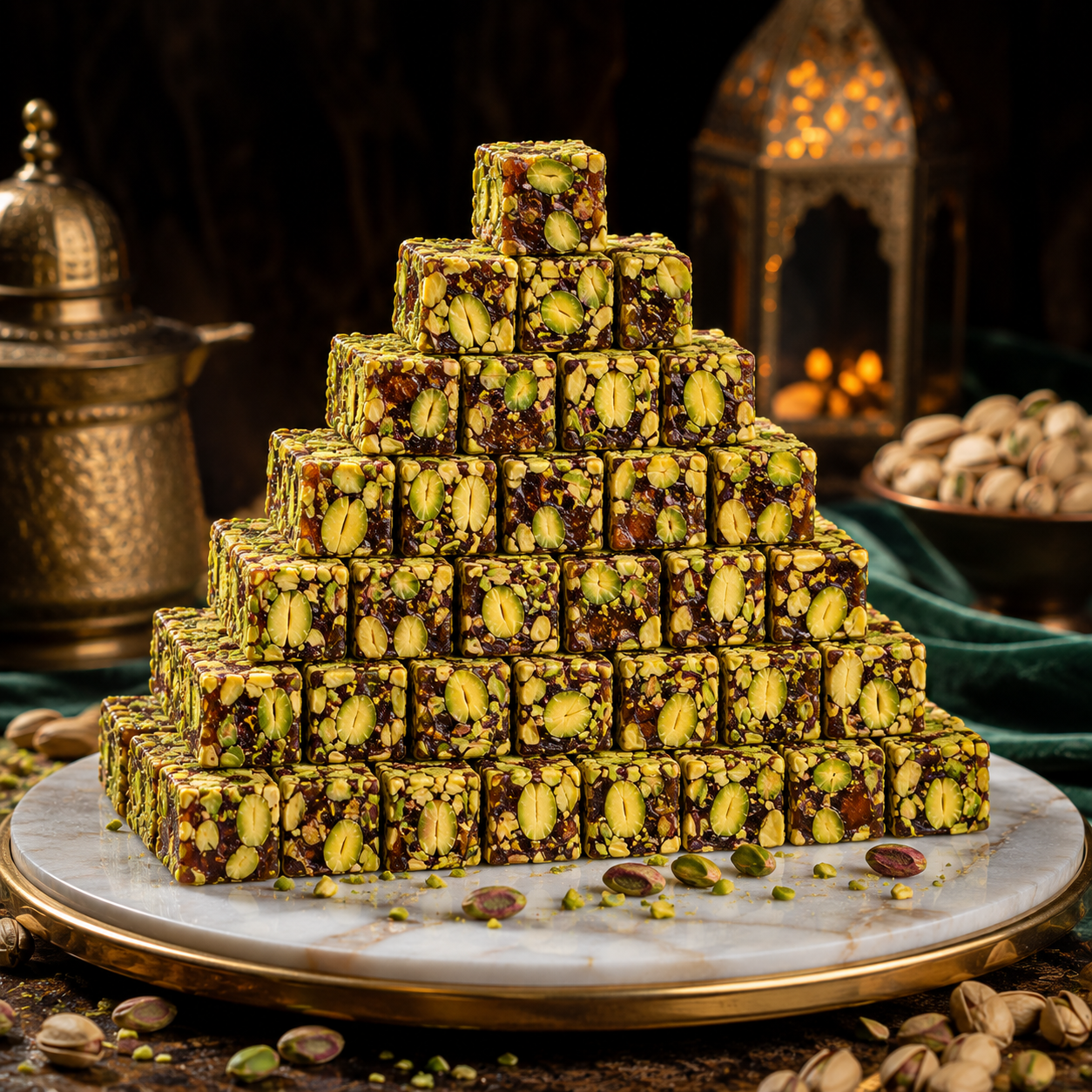 Lokum Atolyesi Pistachio Turkish Delight with Honey - 500 g