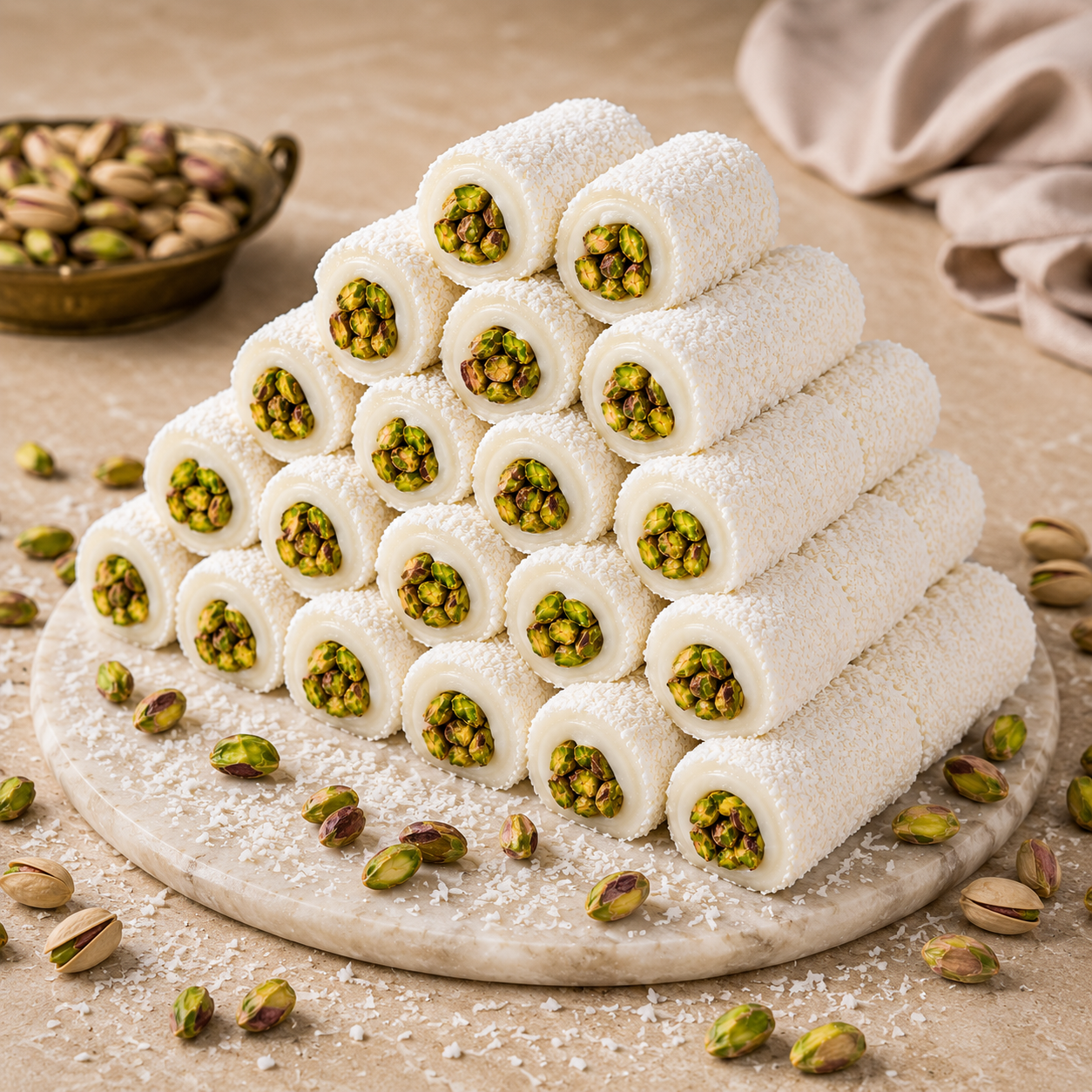 Lokum Atolyesi Sultan Pistachio-Wrapped Turkish Delight 500 g