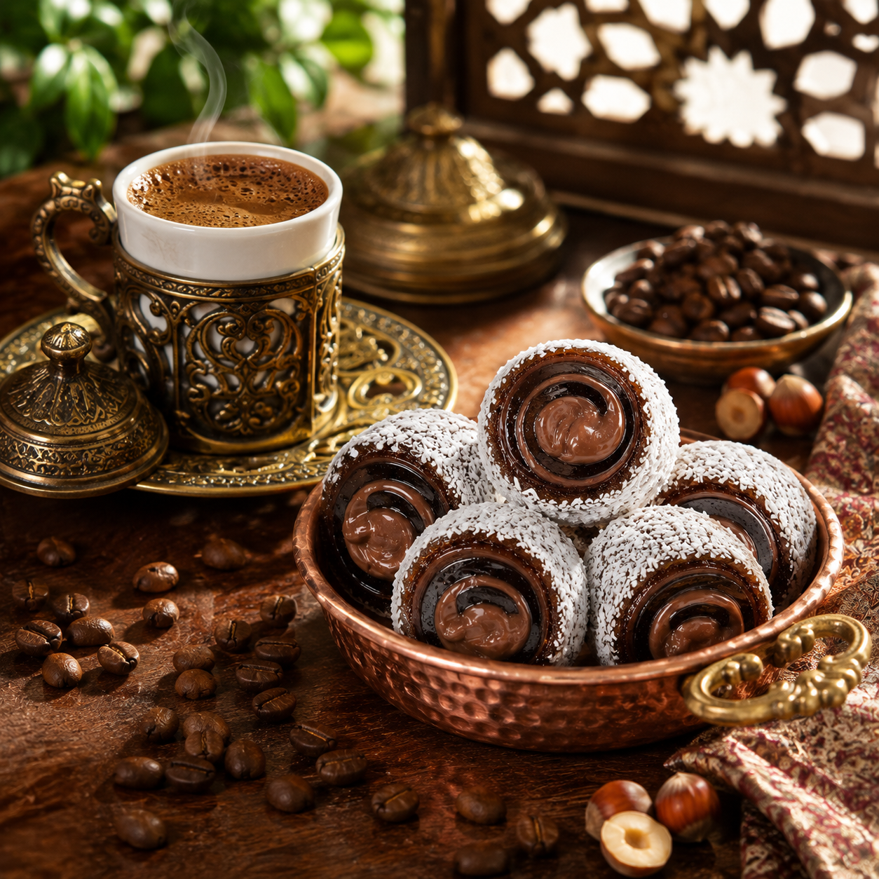 Lokum Atolyesi Turkish Coffee & Cocoa Hazelnut Cream Turkish Delight - 500 g