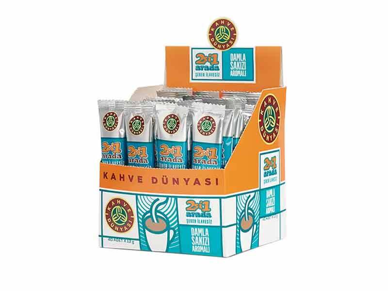 2-in-1 Turkish Instant Coffee with Gum Mastic Aroma, No Added Sugar, 40 Sachets