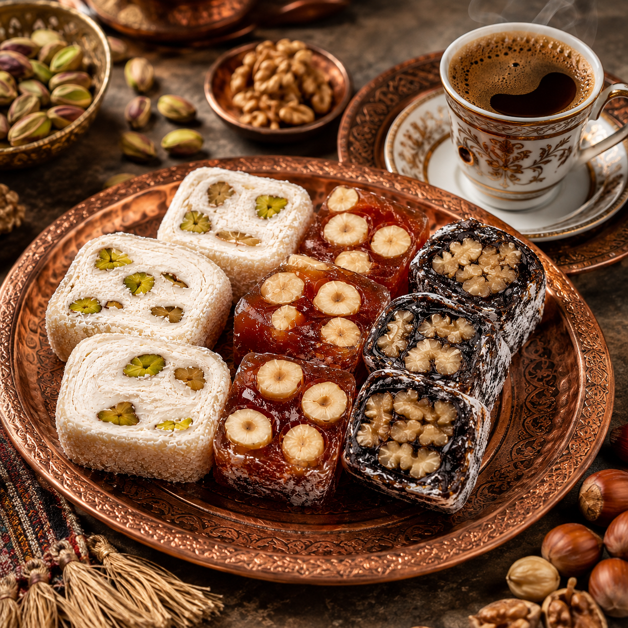 مصطفى راحة الحلقوم المشكلة بالفستق والجوز والبندق - 1 كجم