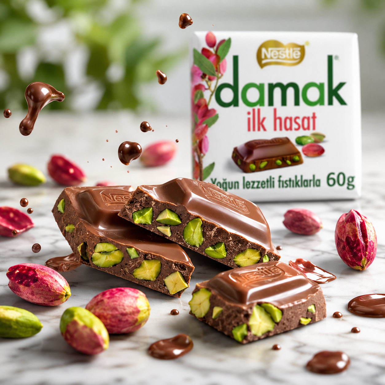 Nestlé Damak Milk Chocolate with Pistachio - 60g