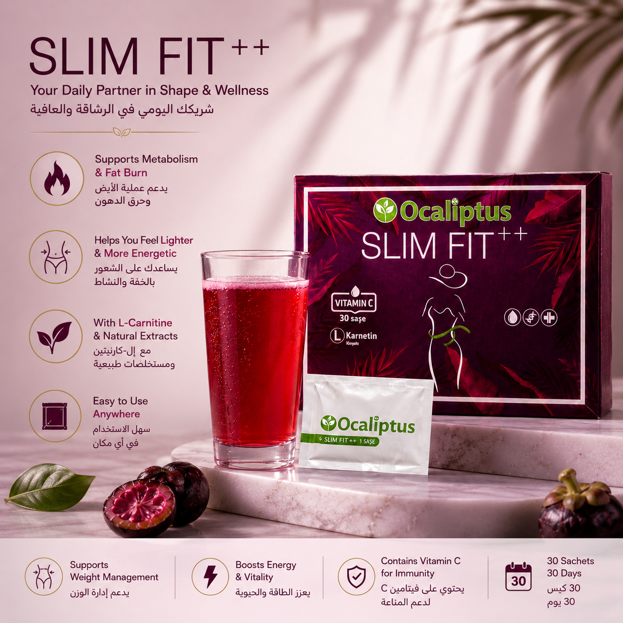 Ocaliptus Slim Fit++ Herbal Tea (Forest Fruit) – 30 Single Sachets