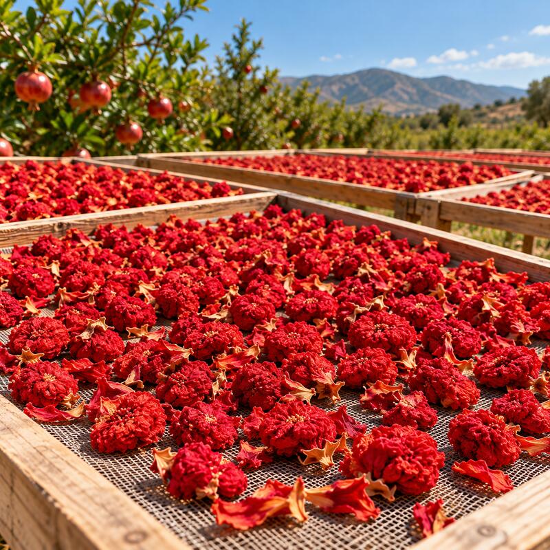 Organic Pomegranate Whole Flower | Natural Dried Flowers for Tea