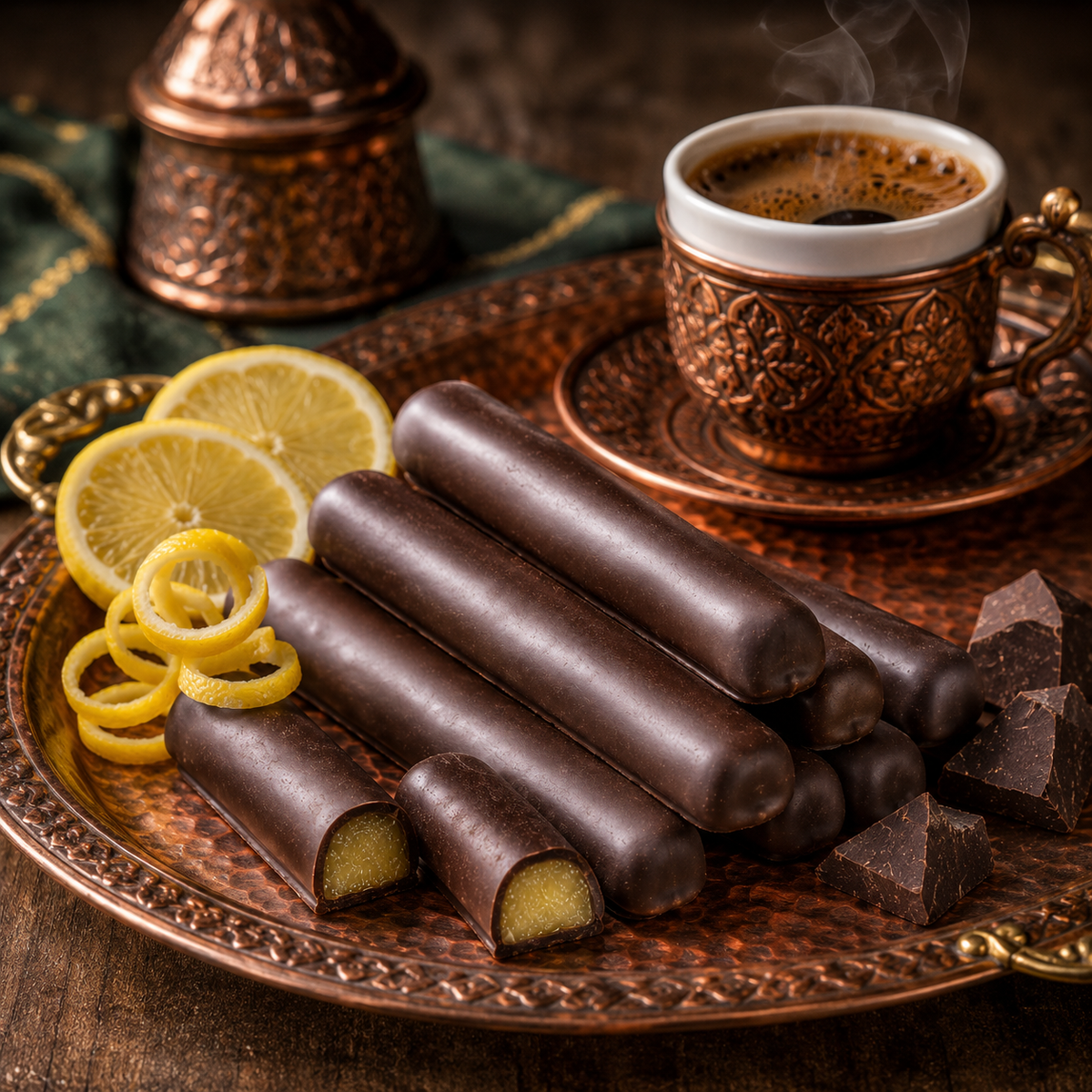 Patiswiss Bitter Lemon Chocolate Sticks - Individually Wrapped - 80 g