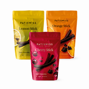 Patiswiss Dark Chocolate Fruit Sticks - Orange, Lemon & Cherry - 3 x 80 g