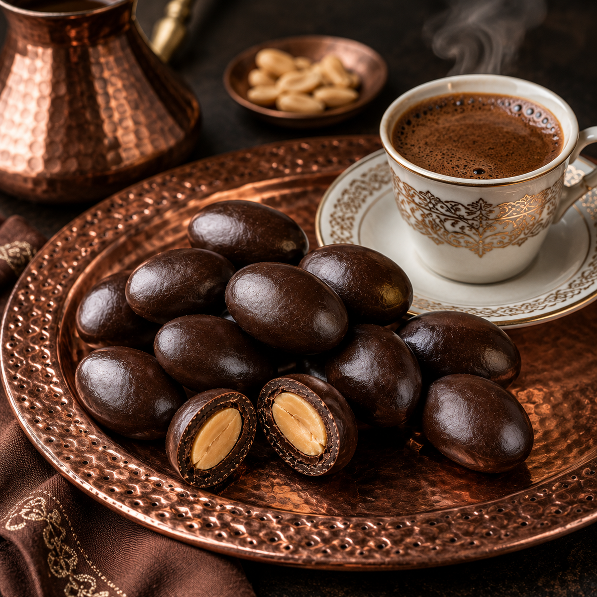 باتيسويس دراجيه الفول السوداني بالشوكولاتة الداكنة 58% كاكاو - 80 غرام