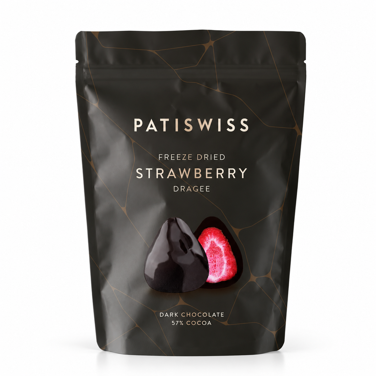 Patiswiss Dark Chocolate Strawberry Dragees - 85% Cocoa - 80g