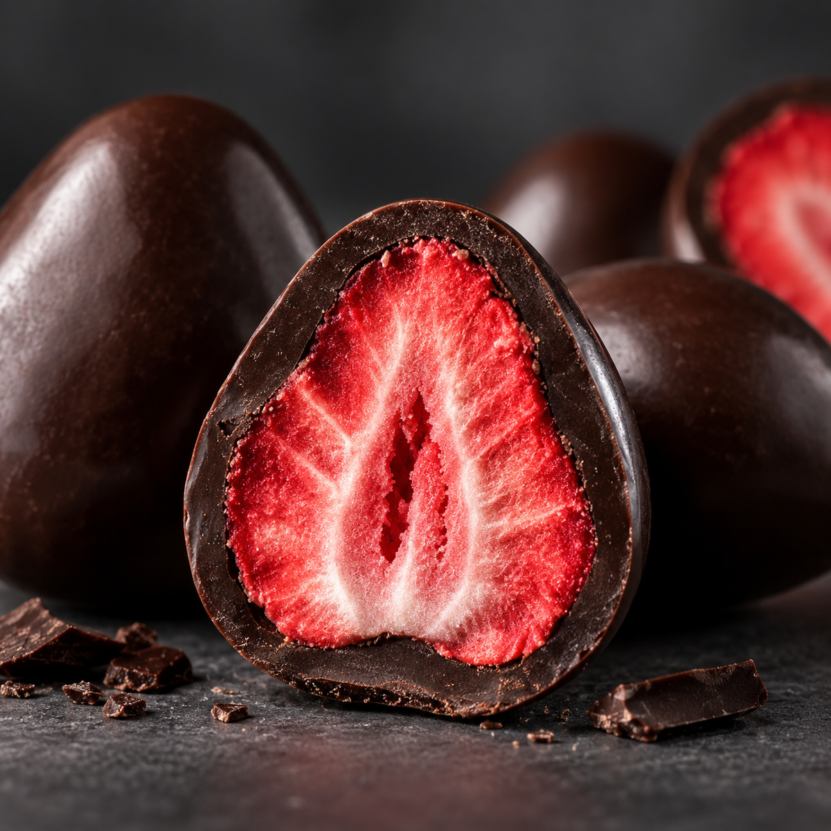 Patiswiss Dark Chocolate Strawberry Dragees - 85% Cocoa - 80g