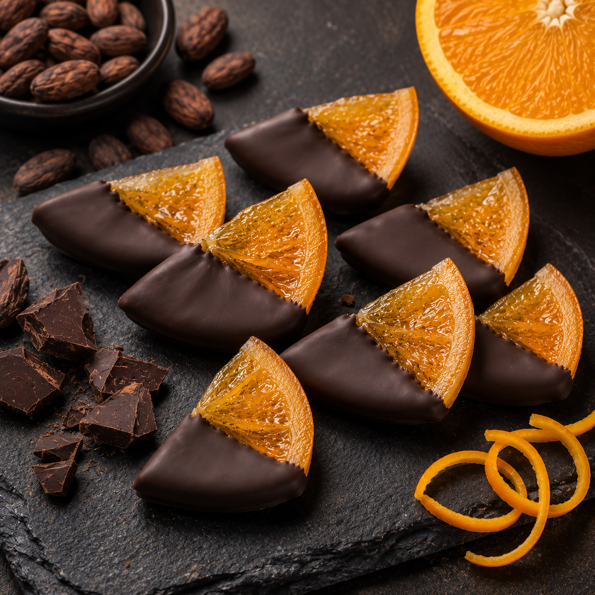 Patiswiss Dark Chocolate-Coated Orange Slices - 58% Cocoa - 80g