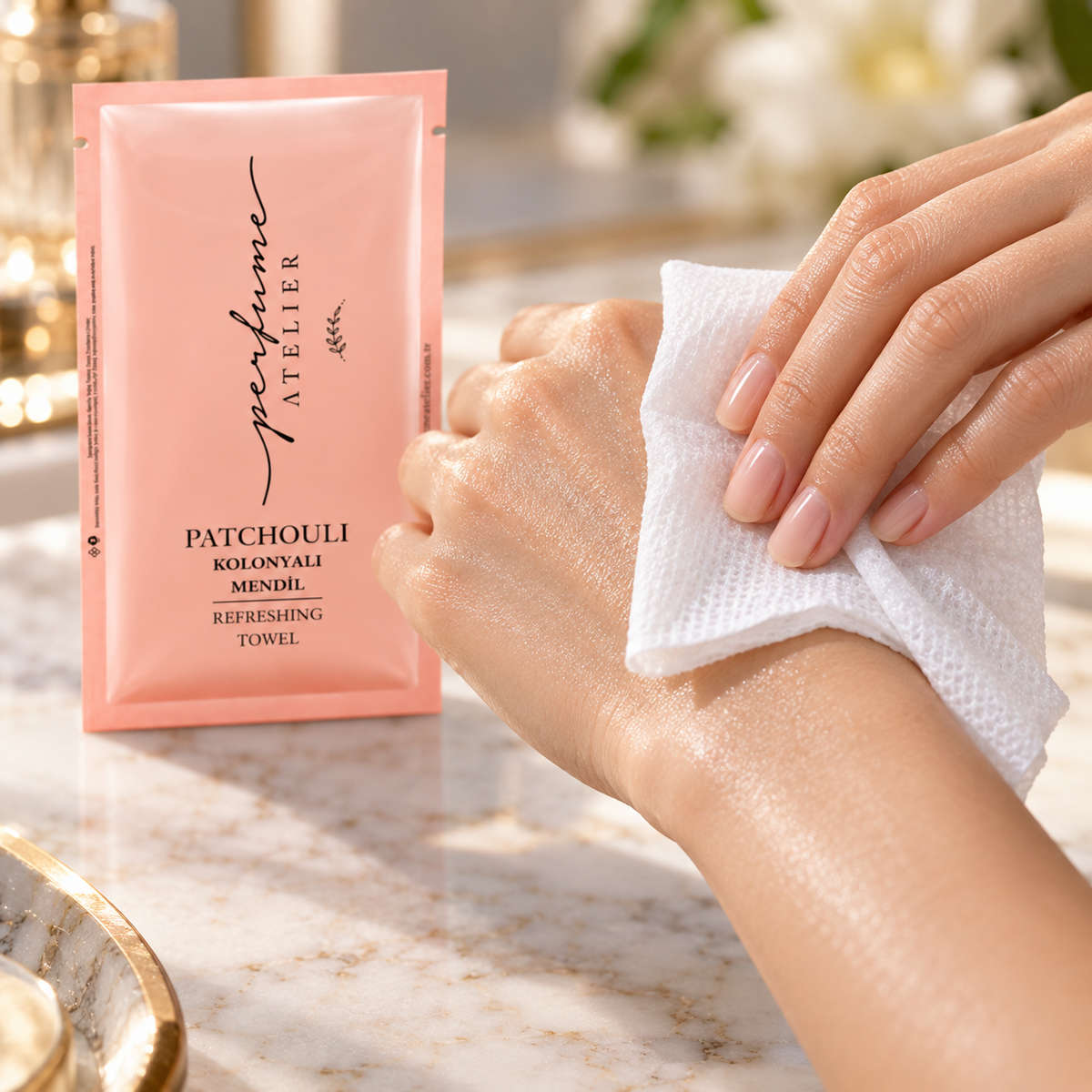 Perfume Atelier Patchouli Scented Wet Wipes - 70% Alcohol - 100 Pieces