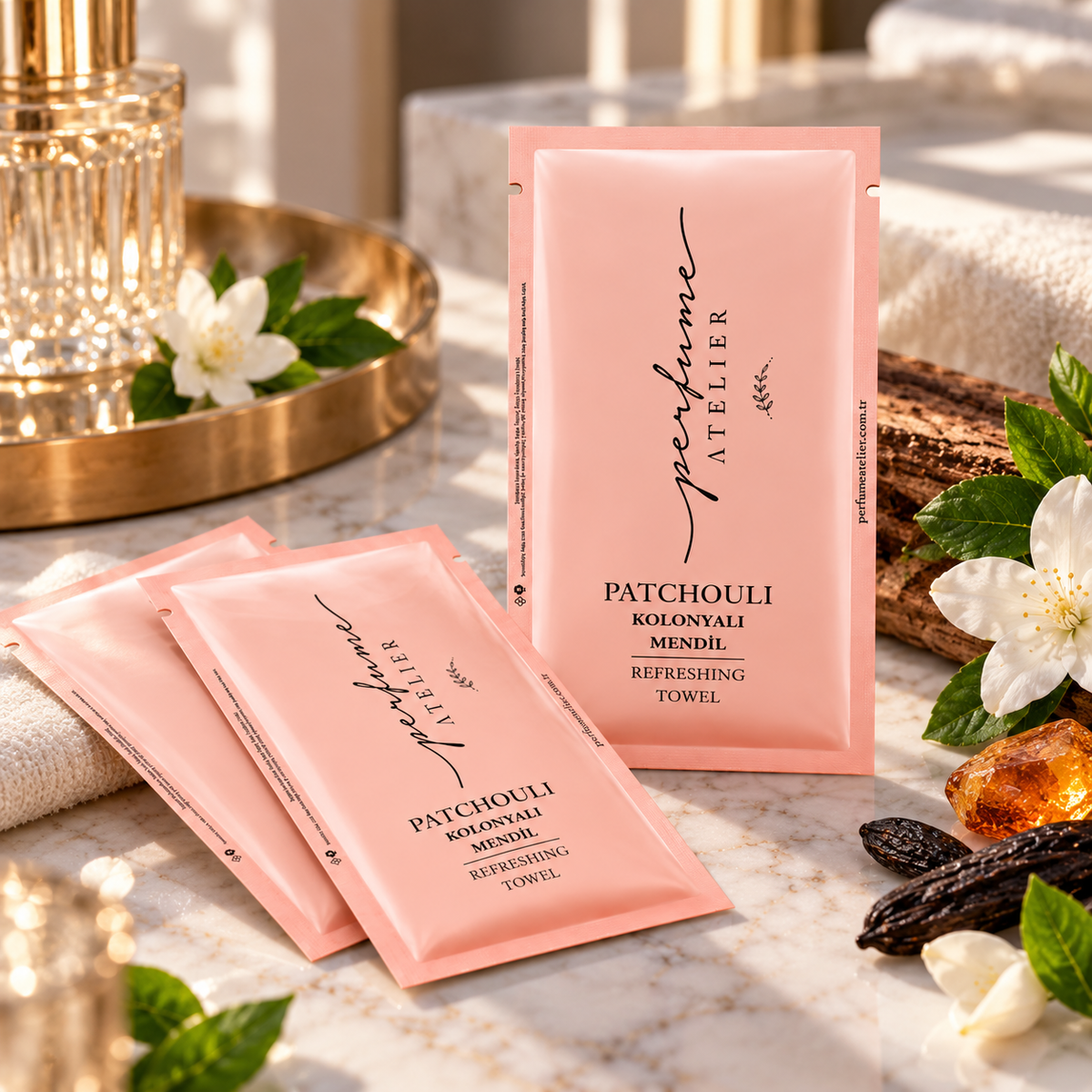 Perfume Atelier Patchouli Scented Wet Wipes - 70% Alcohol - 100 Pieces