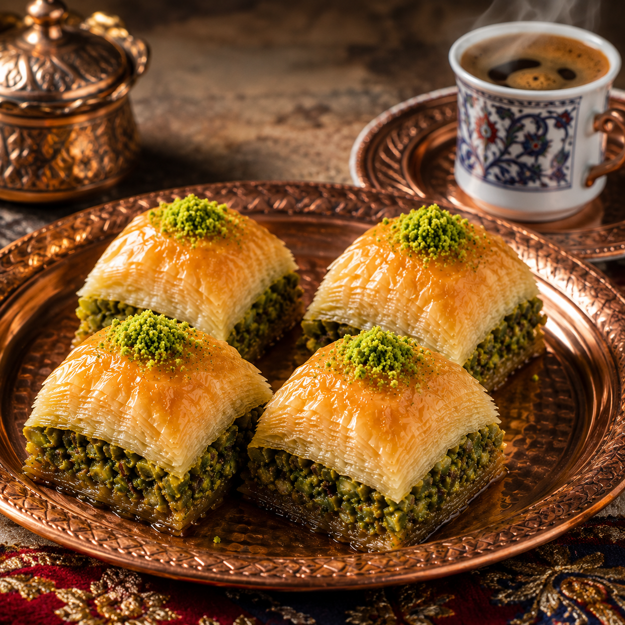 بقلاوة بالفستق مع الزبدة وعجينة الفيلو - 1 كجم