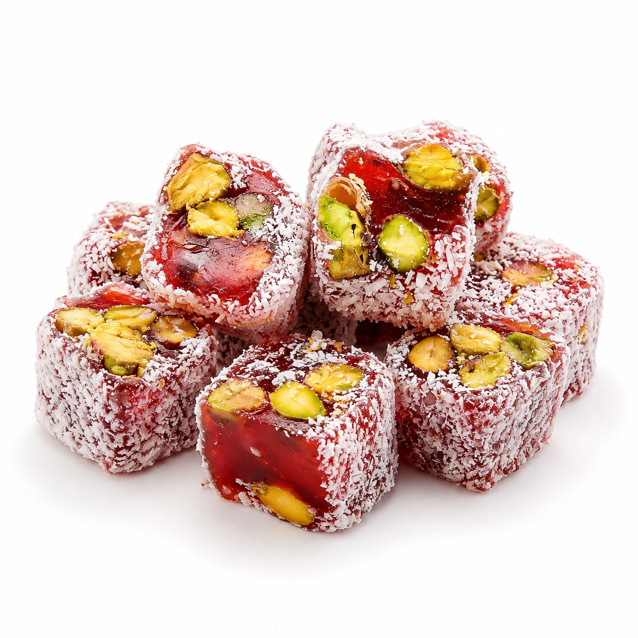 Pomegranate Pistachio Rolled Turkish Delight with Honey - 1kg