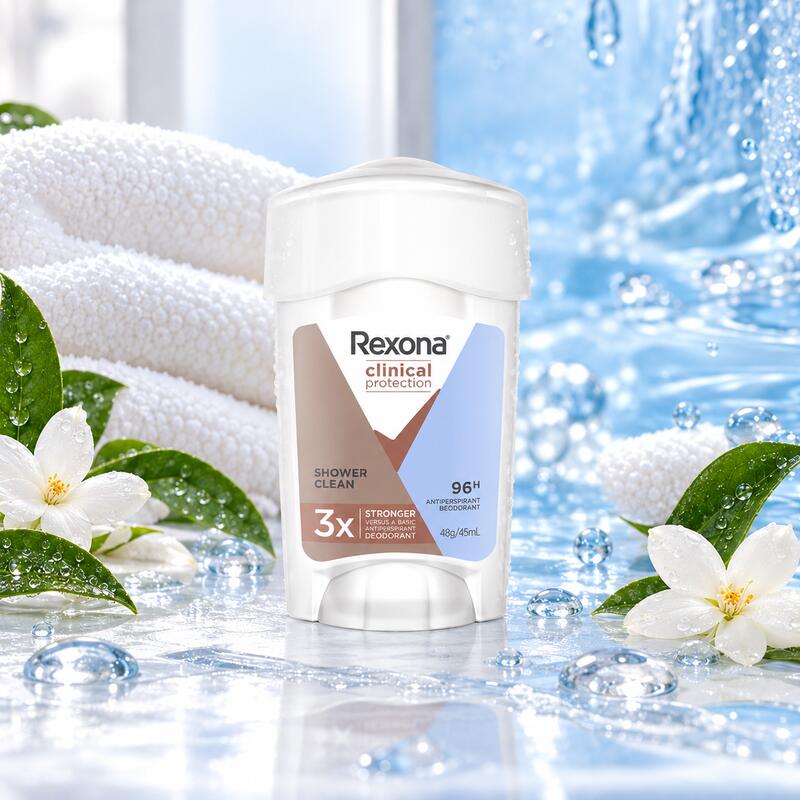 Rexona Clinical Protection Shower Clean Antiperspirant Cream for Women 45 ml