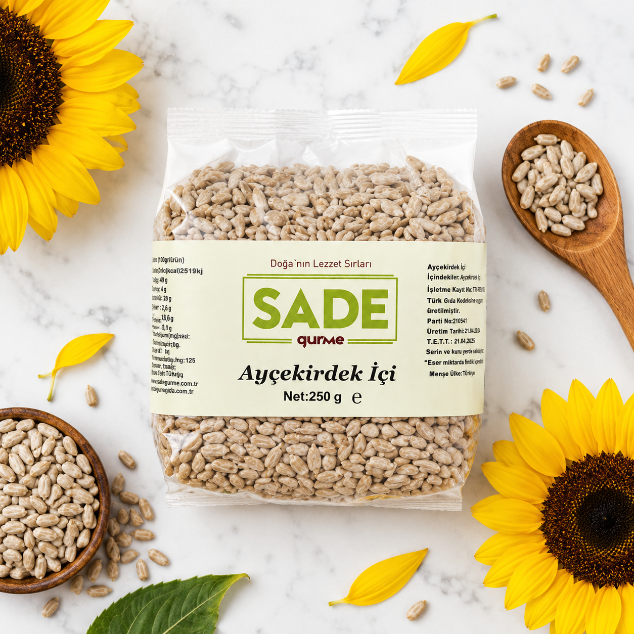 Sade Organic Turkish Sunflower Seeds - 250 g