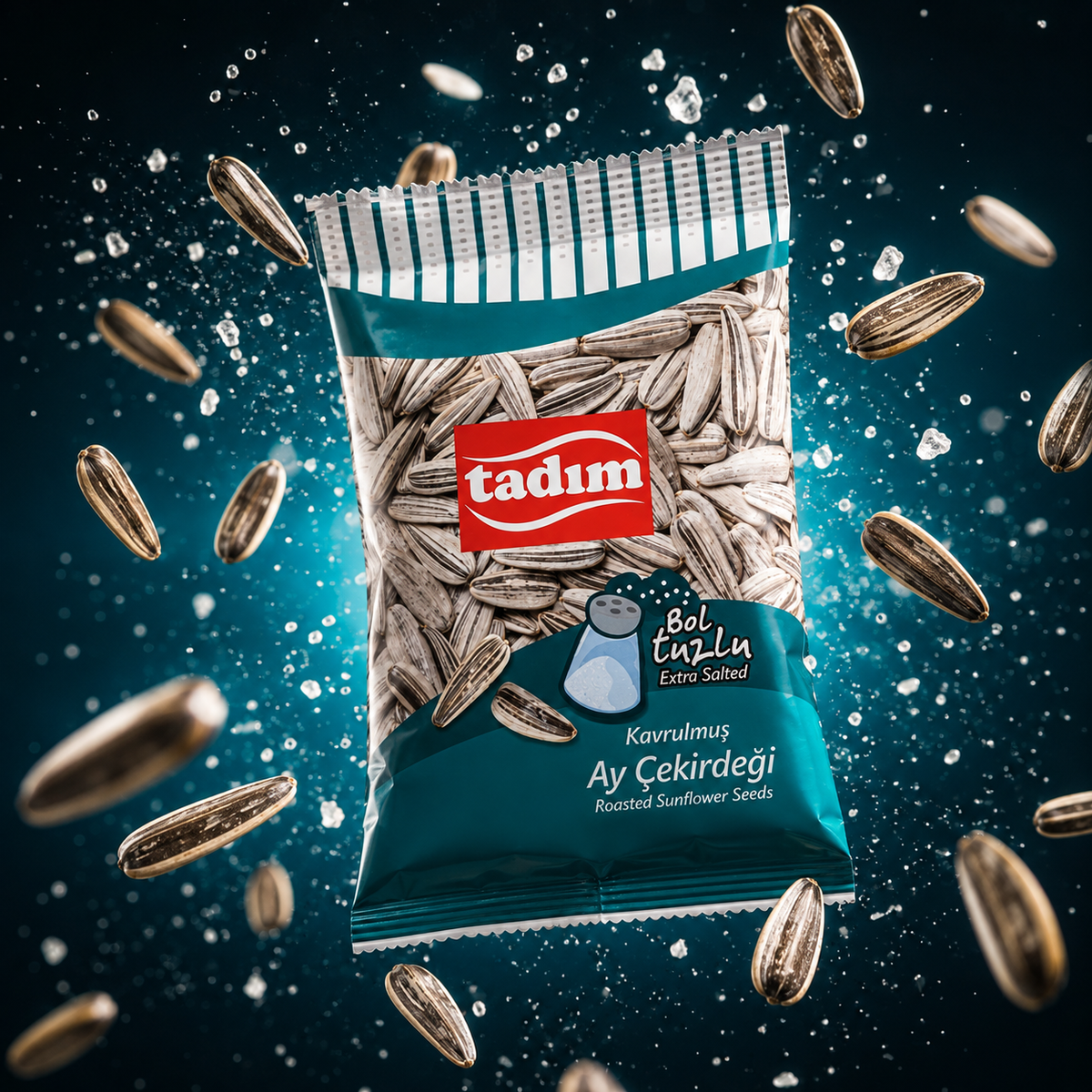 Tadim Extra Salted Roasted Sunflower Seeds, 50g - Made in Turkey