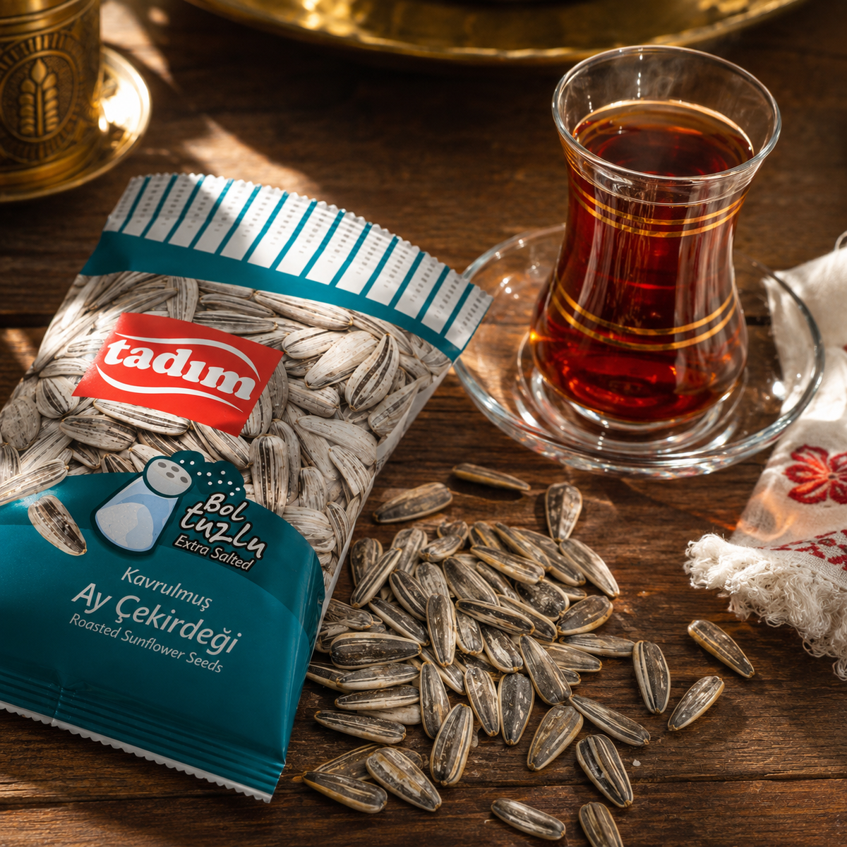 Tadim Extra Salted Roasted Sunflower Seeds, 50g - Made in Turkey