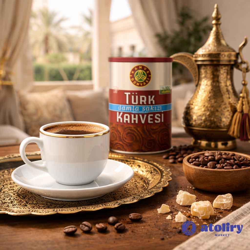 Kahve Dunyasi Premium Turkish Coffee with Gum Mastic, Medium Roast Ground Arabica