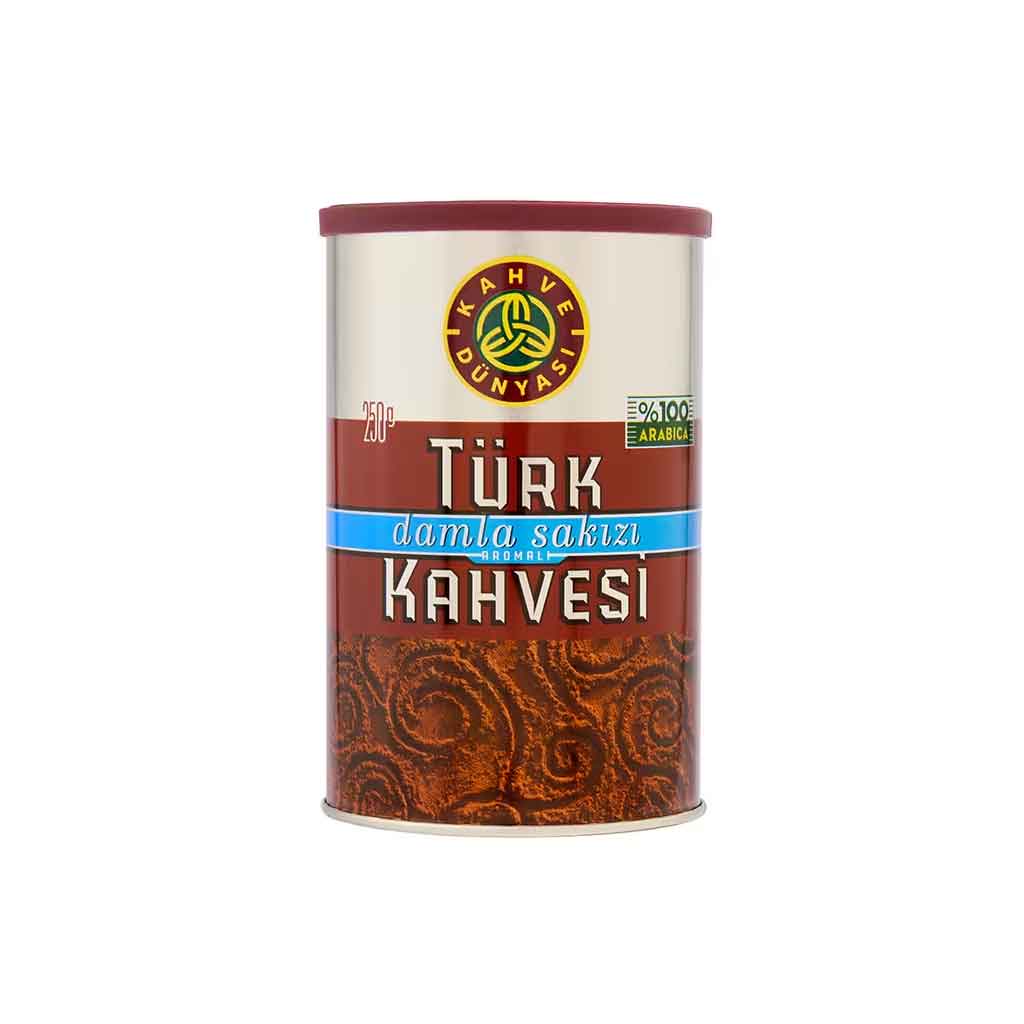 Kahve Dunyasi Premium Turkish Coffee with Gum Mastic, Medium Roast Ground Arabica