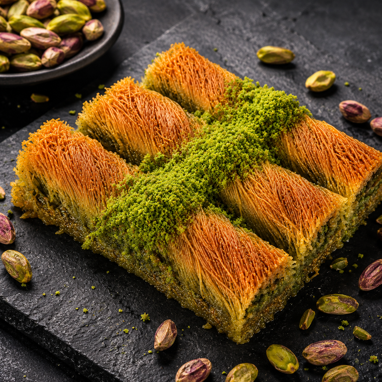 Turkish Pistachio Rolled Kadayif Dessert - 1kg