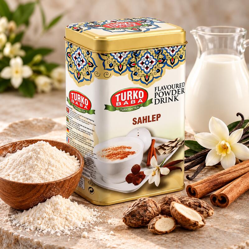 Turko Baba Sahlep Flavored Instant Drink Powder, Tin Box, 250g