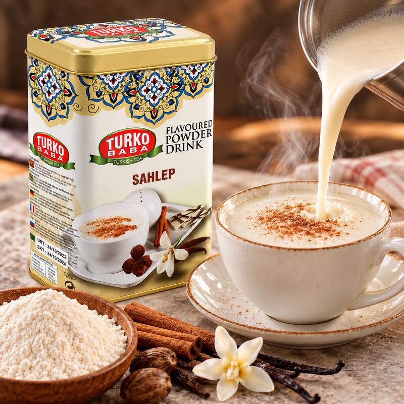 Turko Baba Sahlep Flavored Instant Drink Powder, Tin Box, 250g