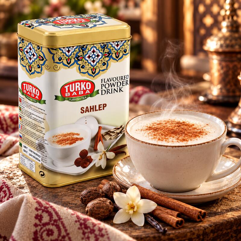 Turko Baba Sahlep Flavored Instant Drink Powder, Tin Box, 250g