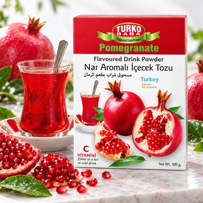 Turku Baba Pomegranate Instant Drink Powder, Sugar-Free, 100g
