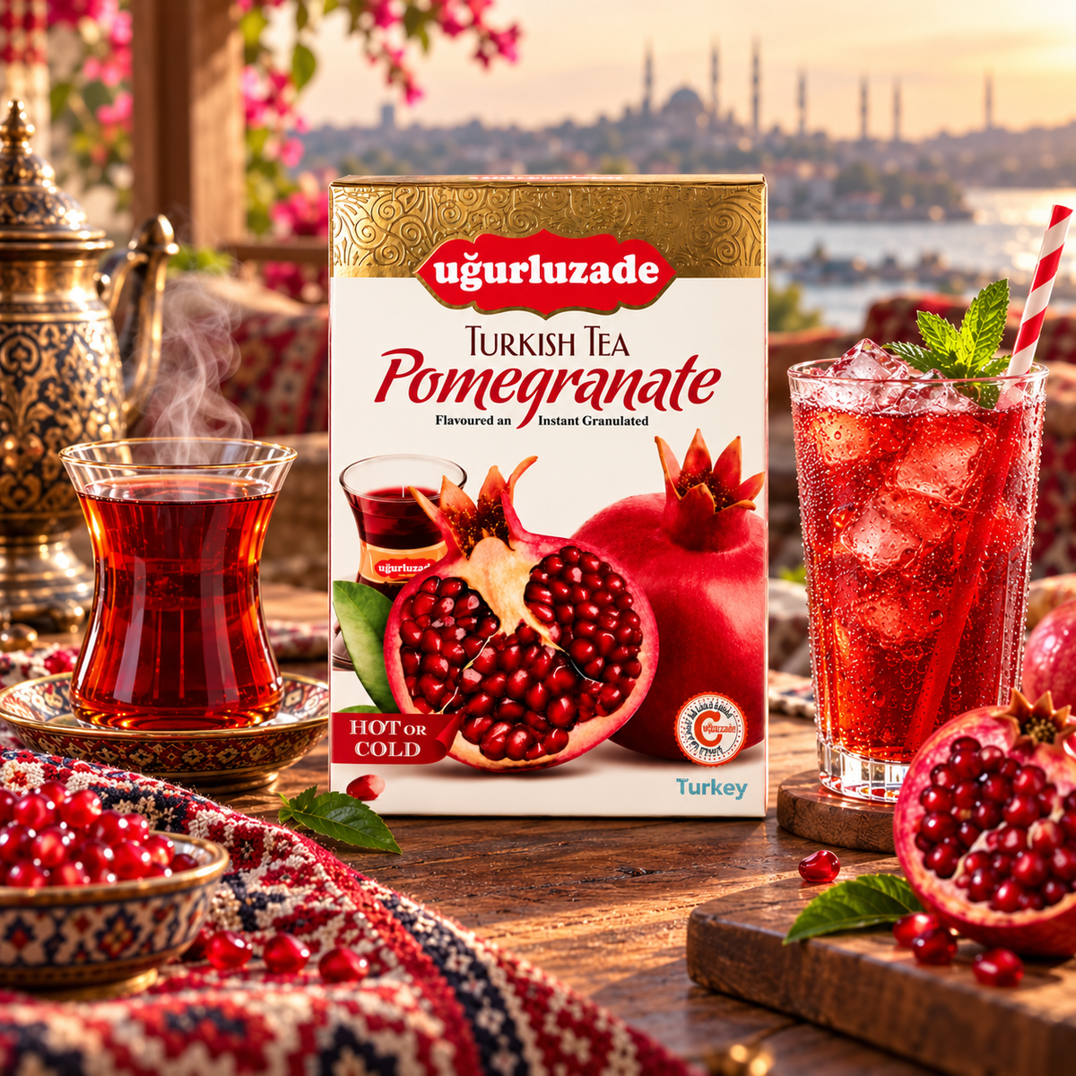 Uğurluzade Pomegranate Flavoured Instant Turkish Tea - 200 g