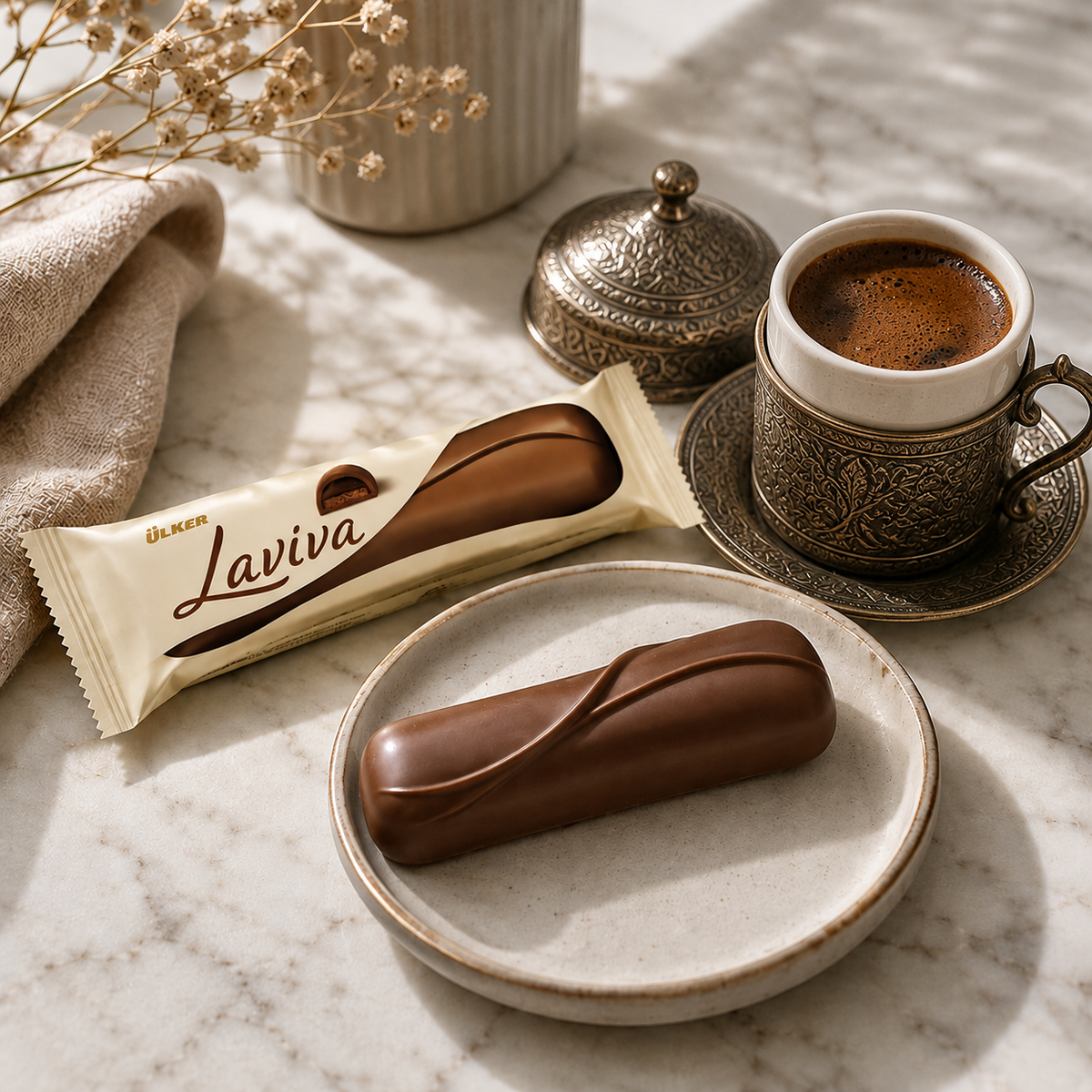 Ülker Laviva Chocolate-Coated Filled Biscuit Bars 35g - Pack of 24