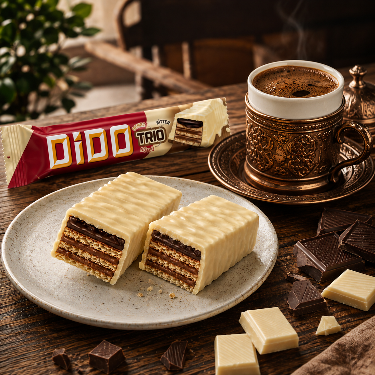 Ulker Dido Trio White & Milk Chocolate Wafer Bar - 36.5g