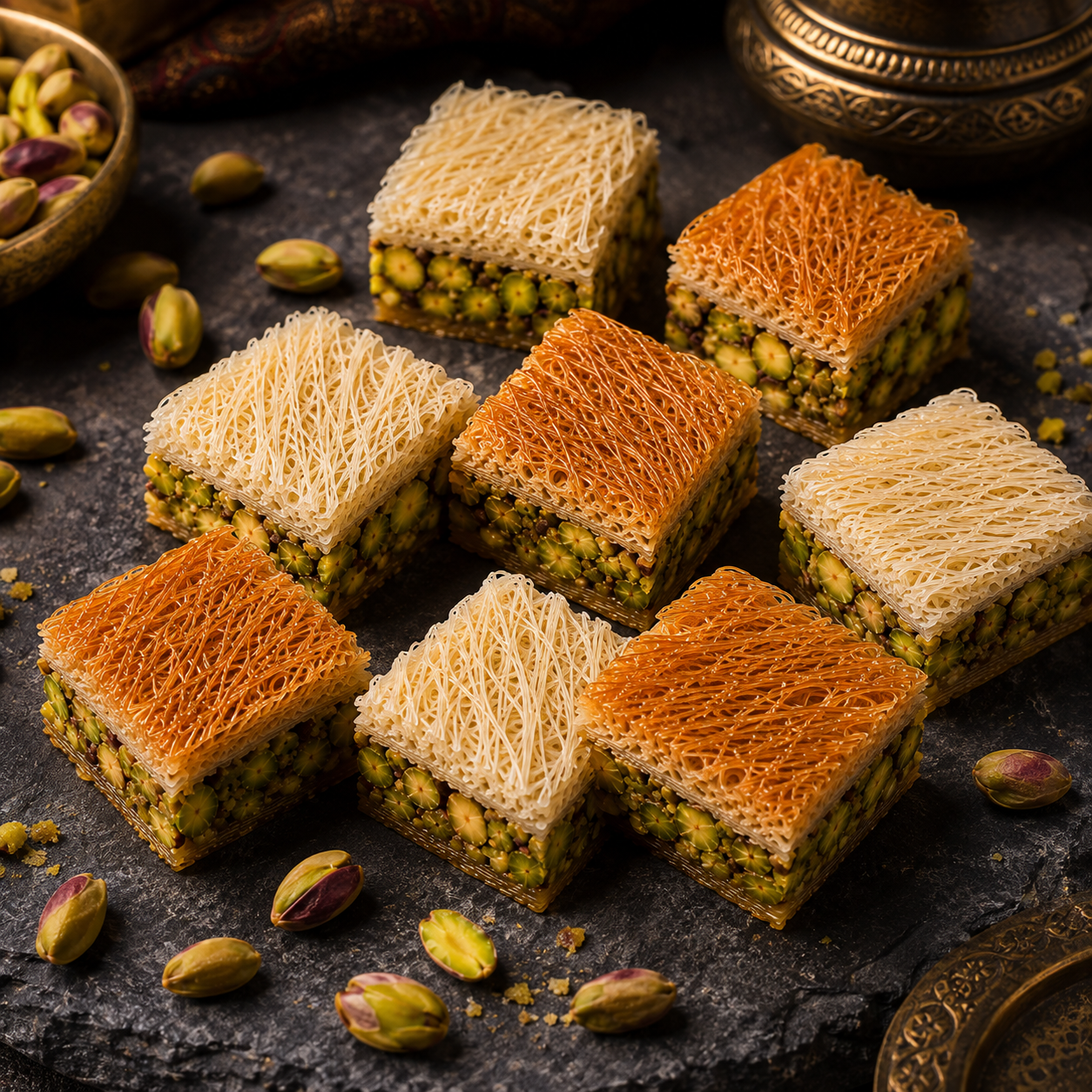 Zaitoune Sweets Balurya with Pistachio - Traditional Middle Eastern Pastry - 500g