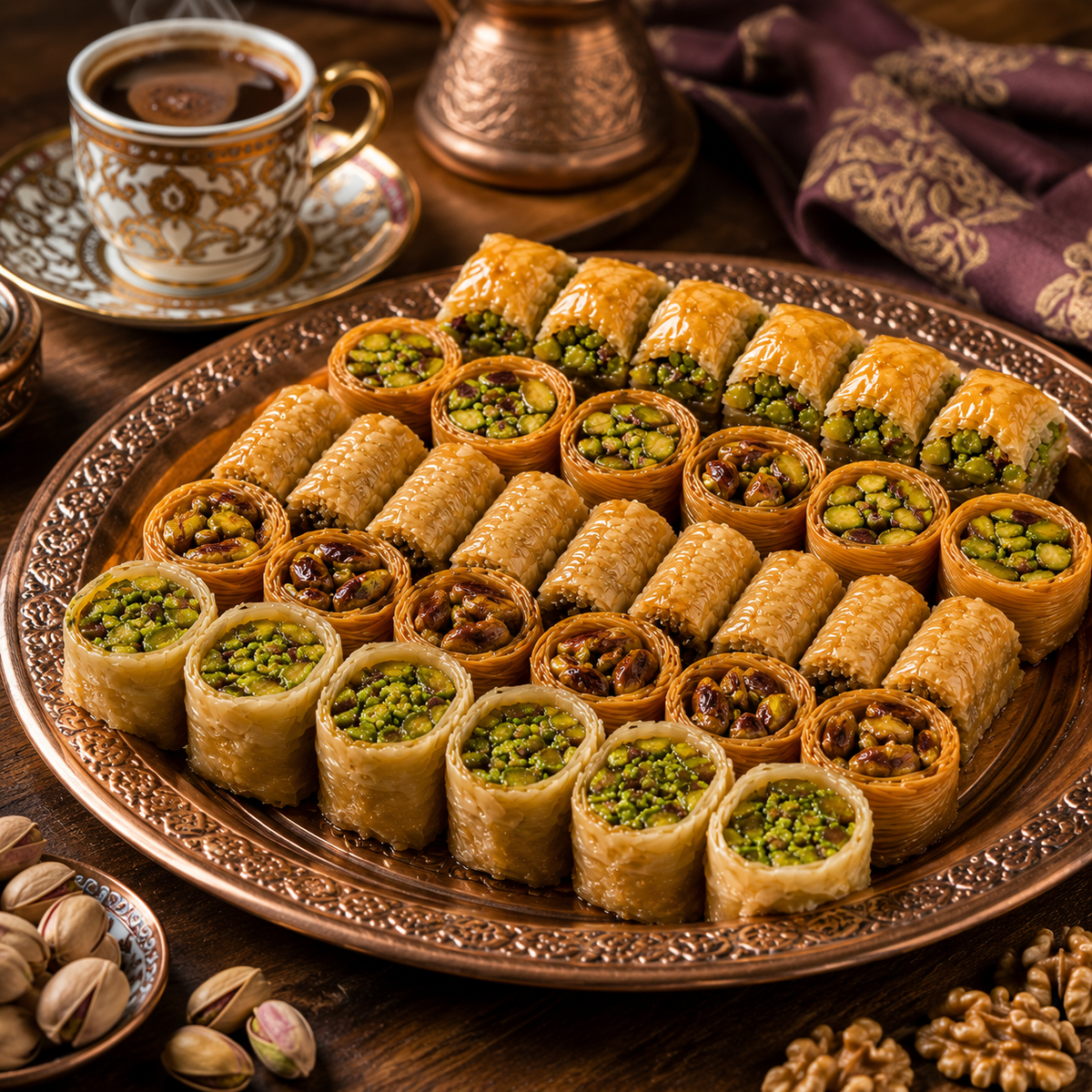 Zaitoune Sweets Turkish Mixed Baklava with Honey & Assorted Nuts - 250g