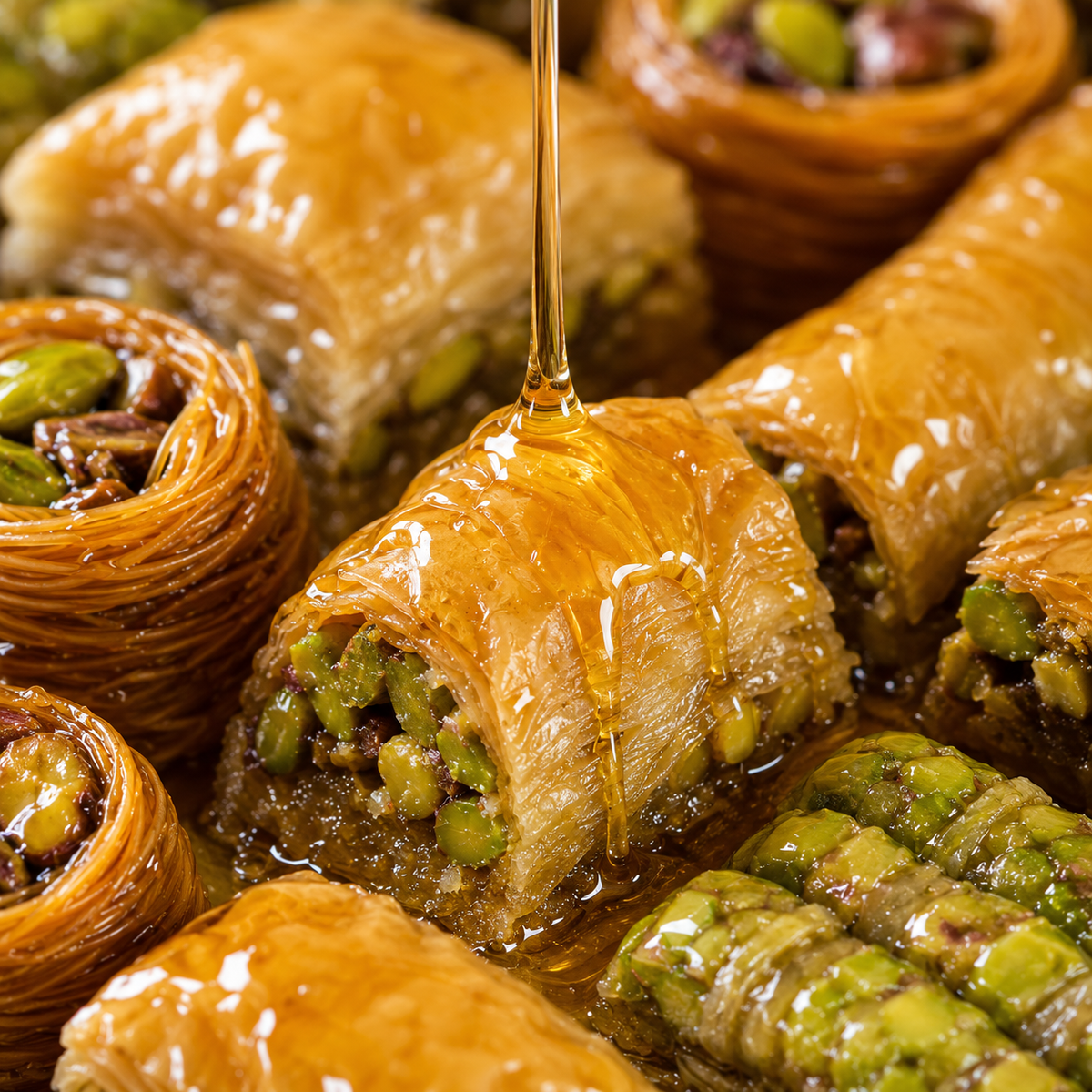 Zaitoune Sweets Turkish Mixed Baklava with Honey & Assorted Nuts - 250g
