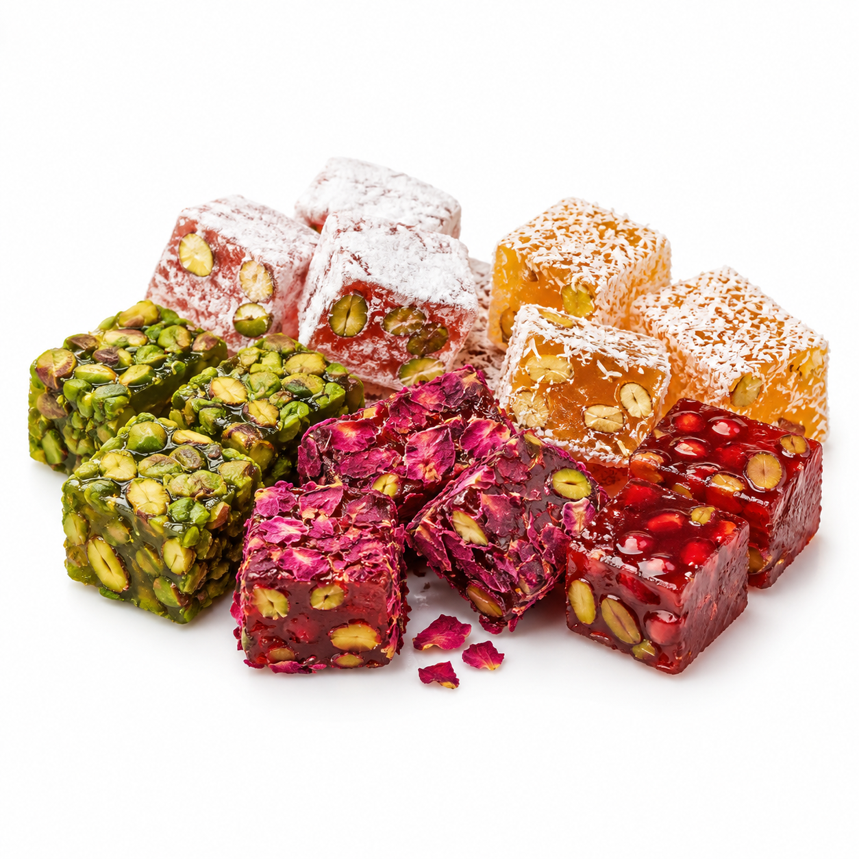 Zaytouna Assorted Turkish Delight (Lokum) - Rose, Mint, Citrus & Pomegranate - 500g